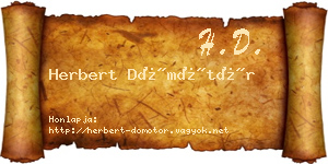 Herbert Dömötör névjegykártya